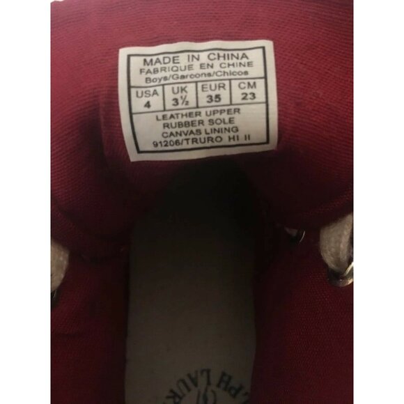 Polo‎ Ralph Lauren Canvas Black Red High Tops-Sz 4 - Picture 2 of 6